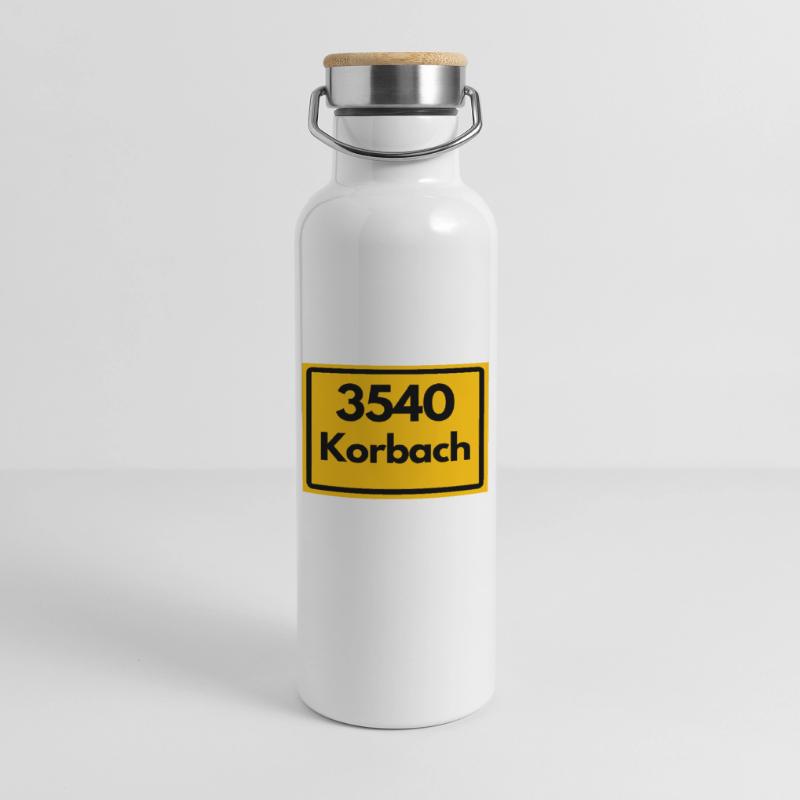 OLD POSTCODE POSTCODE RETRO 3540 KORBACH – HANSE Thermal Bottle with Bamboo Lid