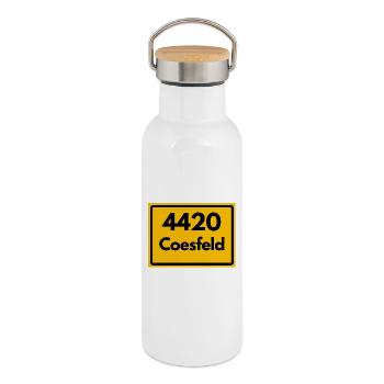 ALTE POSTLEITZAHL PLZ RETRO 4420 COESFELD – NRW - Thermosflasche mit Bambusdeckel - Weiß - Rechts