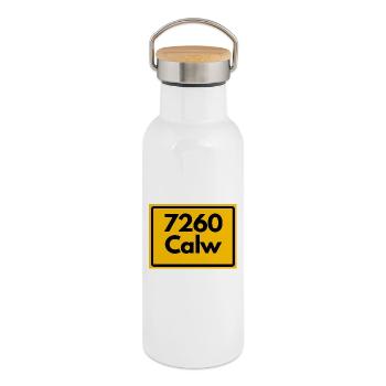 OLD POSTCODE POSTCODE RETRO 7260 CALW HEIMATSTOLZ - Thermal Bottle with Bamboo Lid - white - Right
