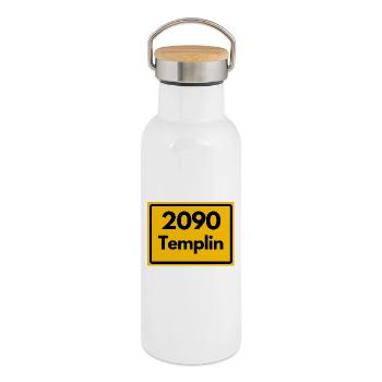 OLD POSTCODE POSTCODE RETRO 2090 TEMPLIN HEIMAT - Thermal Bottle with Bamboo Lid - white - Right