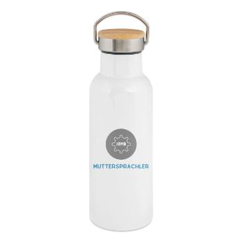 Muttersprachler: JavaScript Edition - Thermosflasche mit Bambusdeckel - Weiß - Rechts