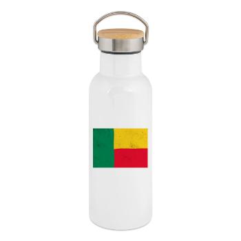 Flag of Benin - Thermal Bottle with Bamboo Lid - white - Right