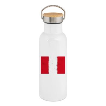 Flag of Peru - Thermal Bottle with Bamboo Lid - white - Right