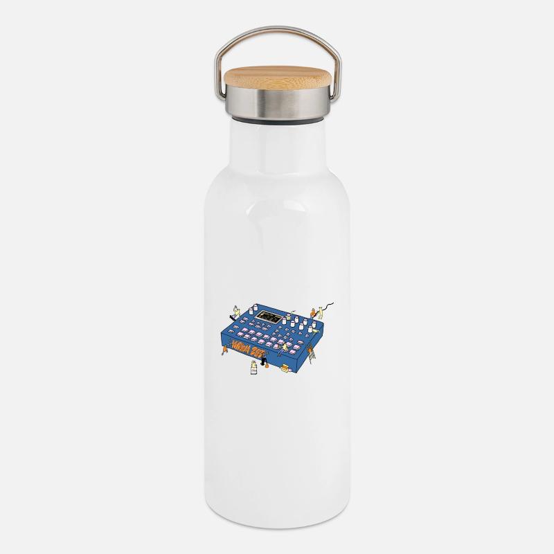 Mixing Console - Thermal Bottle with Bamboo Lid - white