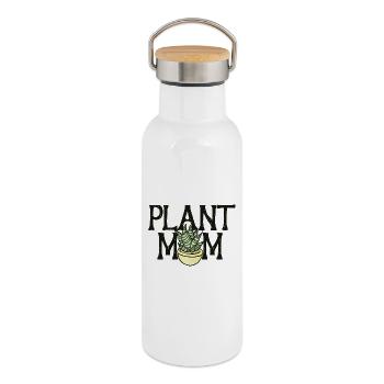 Plant Mom Bloom Pot - Thermosflasche mit Bambusdeckel - Weiß - Rechts