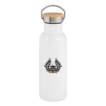 B 747 - Thermosflasche mit Bambusdeckel - Weiß - Rechts