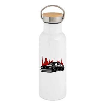 Lowrider Skyline Silhouette - Thermosflasche mit Bambusdeckel - Weiß - Rechts