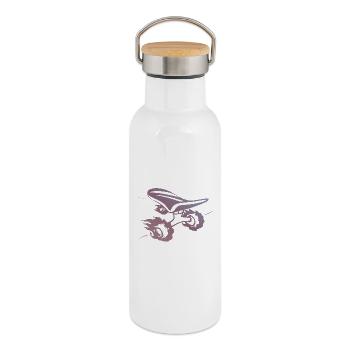 Gradient skateboard Silhouette Ride - Thermosflasche mit Bambusdeckel - Weiß - Rechts