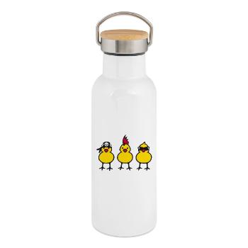 Three Chicks - Thermosflasche mit Bambusdeckel - Weiß - Rechts