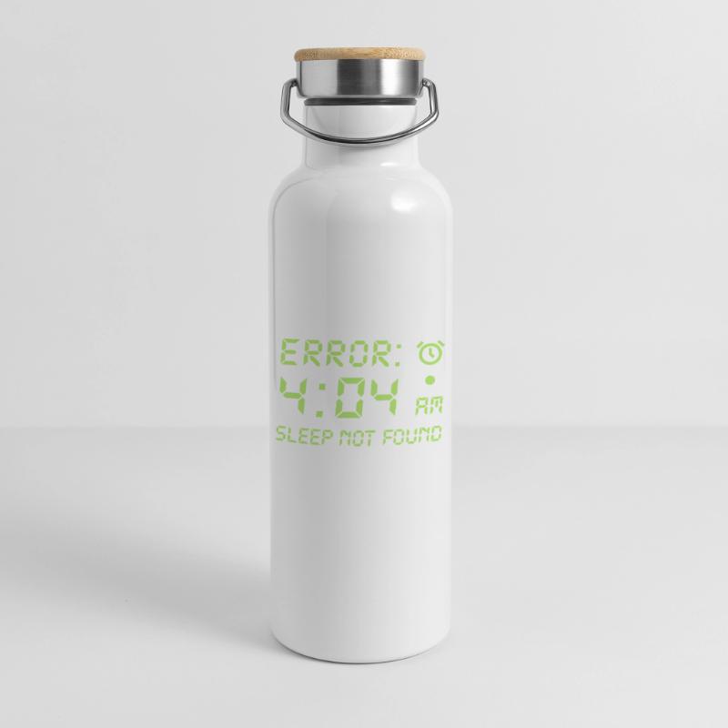 Error 404, sleep not found programmer gamble Thermal Bottle with Bamboo Lid