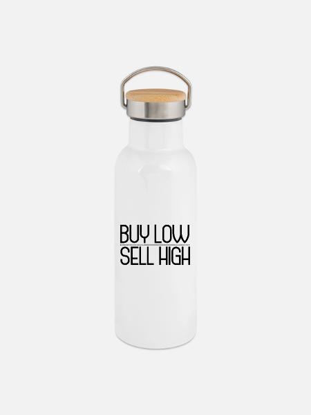 Value Investor - Thermosflasche mit Bambusdeckel - Weiß