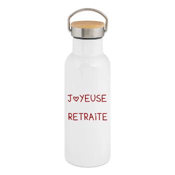 RETIREMENT. HAPPY RETIREMENT. HAPPY RETIREMENT - Thermal Bottle with Bamboo Lid - white - Right
