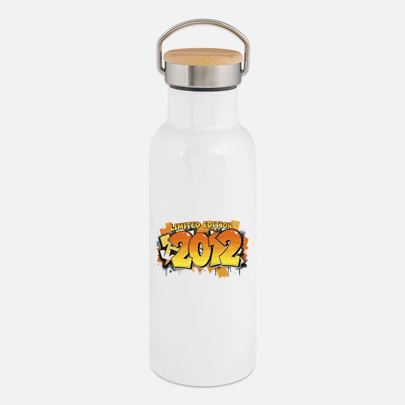 Limited Edition 2012 Graffiti - Thermal Bottle with Bamboo Lid - white