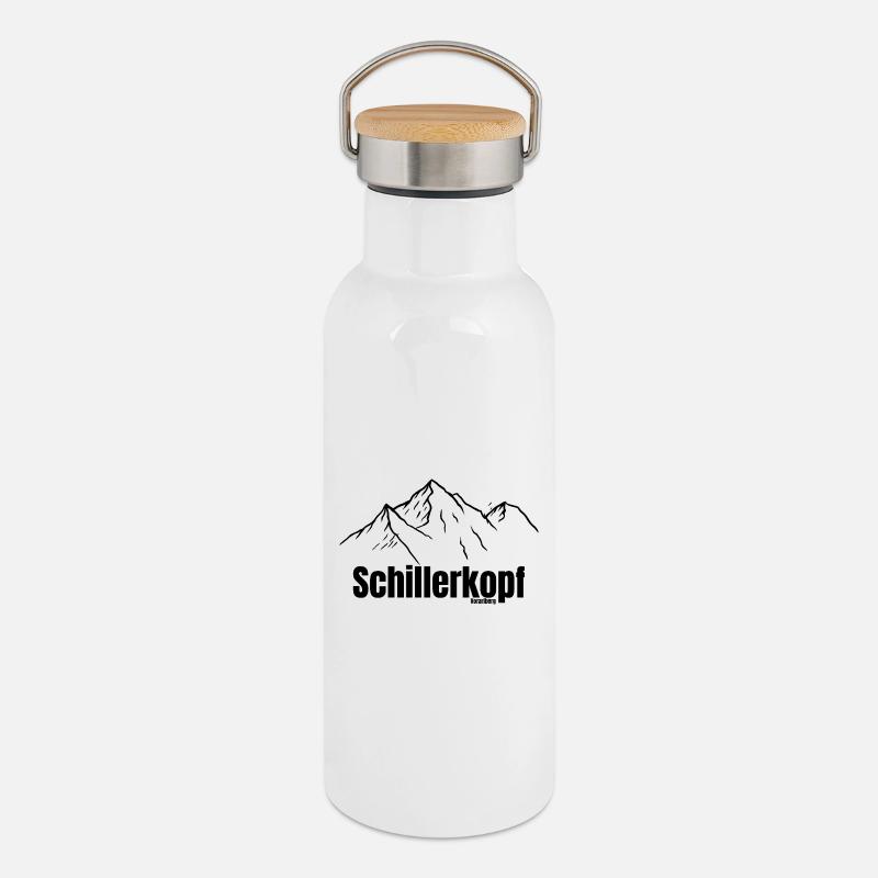 Schillerkopf - Gourde isotherme avec bouchon en bambou - blanc