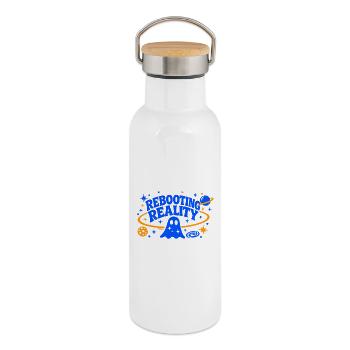 REBOOTING REALITY - Thermosflasche mit Bambusdeckel - Weiß - Rechts