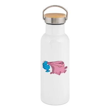 Energy vacuum cleaner monster - Thermal Bottle with Bamboo Lid - white - Right