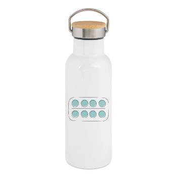 Medikamente Pillen Packung - Thermosflasche mit Bambusdeckel - Weiß - Rechts
