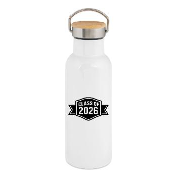 Class of 2026 - Thermal Bottle with Bamboo Lid - white - Right