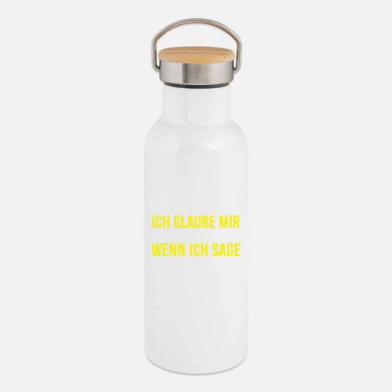 Just a beer (I don't think so) - Thermal Bottle with Bamboo Lid - white