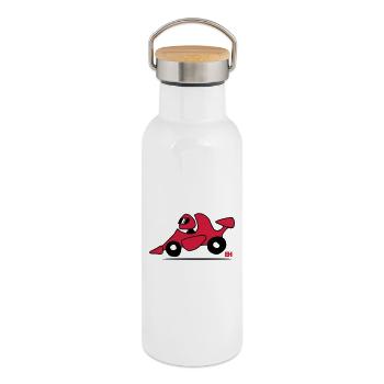 Race car - Thermal Bottle with Bamboo Lid - white - Right