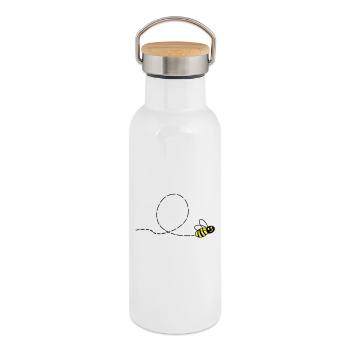 Flotte Biene - Thermosflasche mit Bambusdeckel - Weiß - Rechts