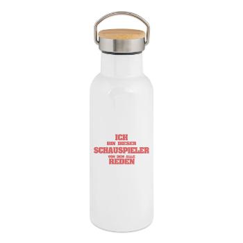 Beruf Schauspieler - Thermosflasche mit Bambusdeckel - Weiß - Rechts