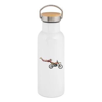 Motocross Freestyle - Thermal Bottle with Bamboo Lid - white - Right