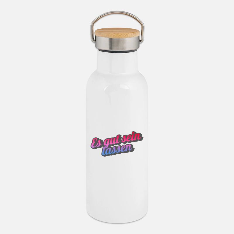 Let it be. - Thermal Bottle with Bamboo Lid - white