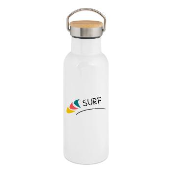GELIEBTE. MEISTER. LEHRER. SCHULE. GELIEBTE - Thermosflasche mit Bambusdeckel - Weiß - Rechts