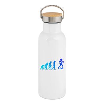 Direkte Running Aussage - Thermosflasche mit Bambusdeckel - Weiß - Rechts