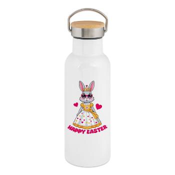 Easter Bunny Queen - Thermal Bottle with Bamboo Lid - white - Right