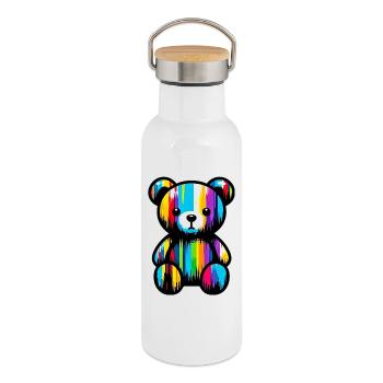 Orso Orsacchiotto Teddybär - Thermosflasche mit Bambusdeckel - Weiß - Rechts