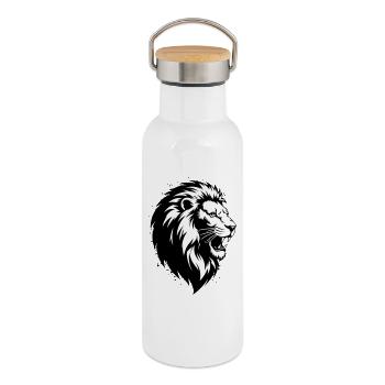 Mad Leon - Thermal Bottle with Bamboo Lid - white - Right