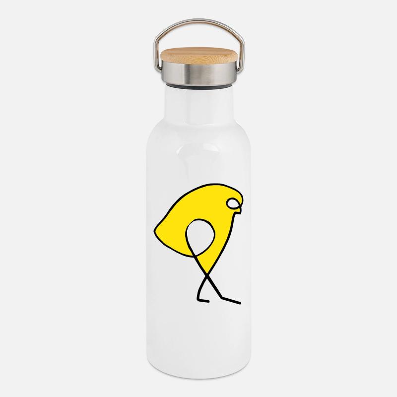 Sparrow - Thermal Bottle with Bamboo Lid - white