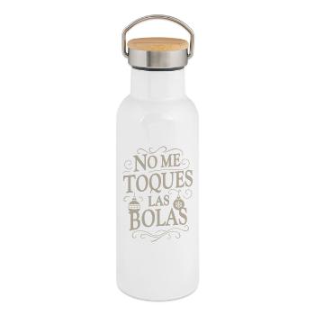 Berühre meine Eier nicht - Thermosflasche mit Bambusdeckel - Weiß - Rechts