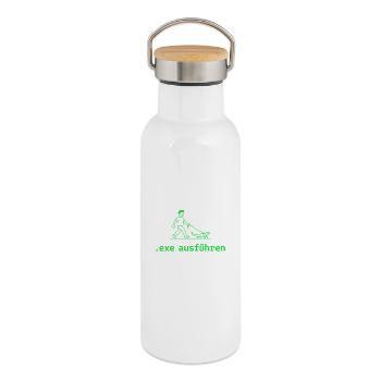 Exe ausführen Informatic Programming Geschenk - Thermosflasche mit Bambusdeckel - Weiß - Rechts
