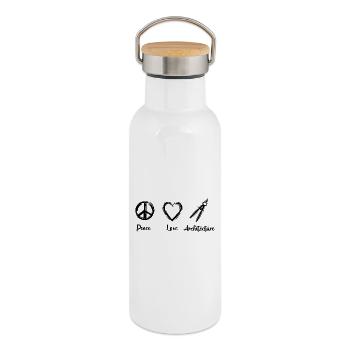 Peace Love Architecture - Thermal Bottle with Bamboo Lid - white - Right
