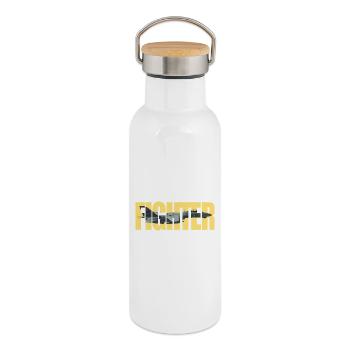 Fighter F-14 Tomcat - Thermal Bottle with Bamboo Lid - white - Right