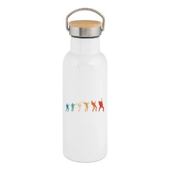 Evolution Rock Music Rock Guitarist - Thermal Bottle with Bamboo Lid - white - Right