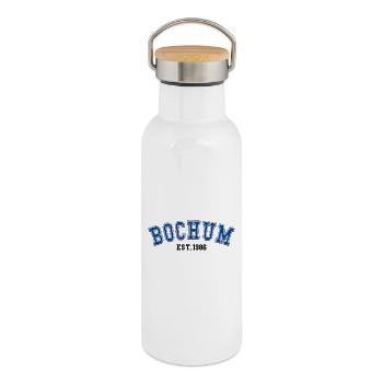 Bochum Fondé en 1986 - Gourde isotherme avec bouchon en bambou - blanc - Droite