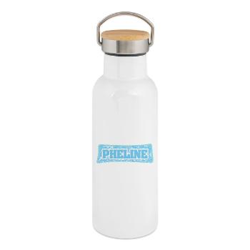Phline Graffiti Font Blue - Thermal Bottle with Bamboo Lid - white - Right