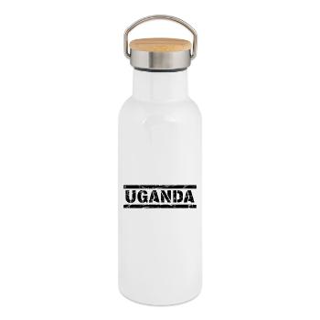 Uganda - Thermal Bottle with Bamboo Lid - white - Right