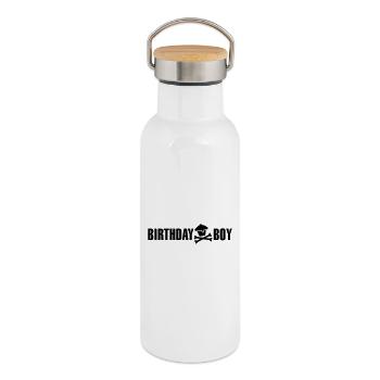 Birthday boy - Thermosflasche mit Bambusdeckel - Weiß - Rechts