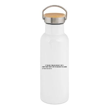 Satoshi Nakamoto – I Don't Have Time to Convince Y - Thermal Bottle with Bamboo Lid - white - Right