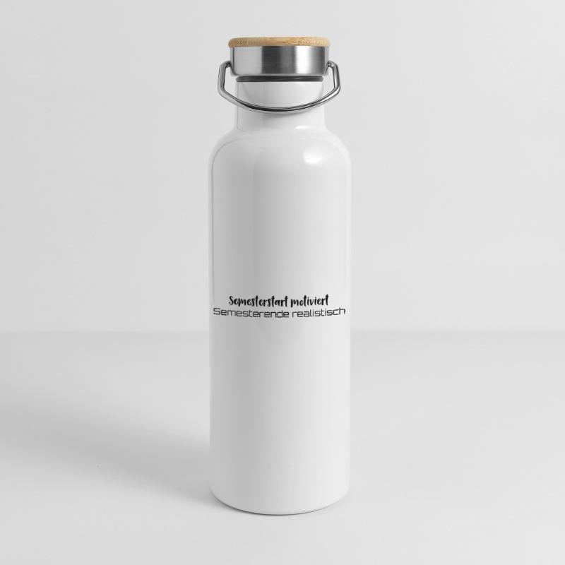 Coffee → learning → existential crisis Thermal Bottle with Bamboo Lid