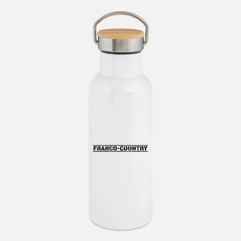Franco Country - Thermosflasche mit Bambusdeckel - Weiß