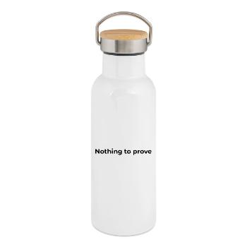 Freiheitszitat | Nichts zu beweisen - Thermosflasche mit Bambusdeckel - Weiß - Rechts