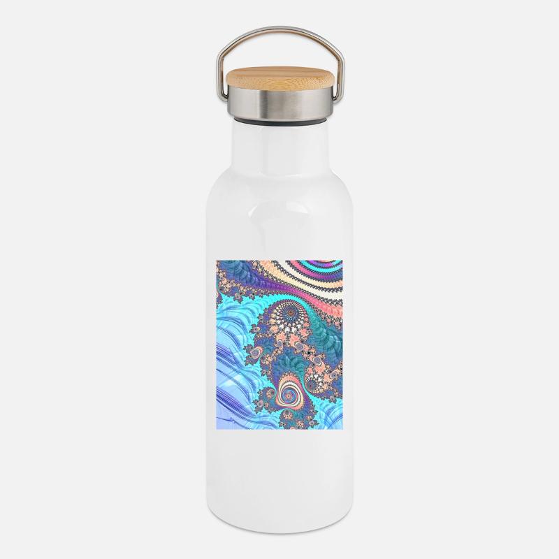 Nature - Gourde isotherme avec bouchon en bambou - blanc