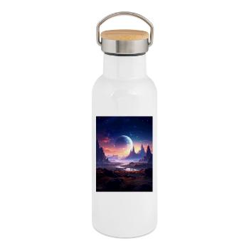 Fantasy Planet Mystery - Thermal Bottle with Bamboo Lid - white - Right