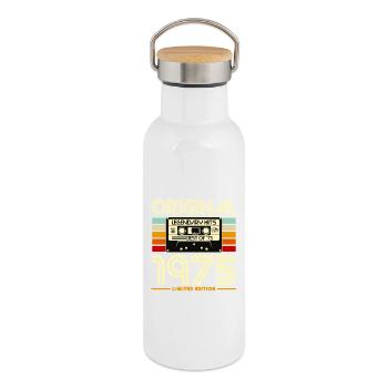 Originale limitierte Kassette von 1975 - Thermosflasche mit Bambusdeckel - Weiß - Rechts